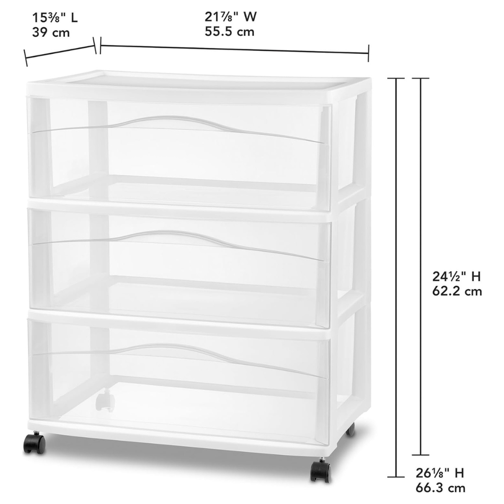 Wide 3-Drawer Storage Organizer