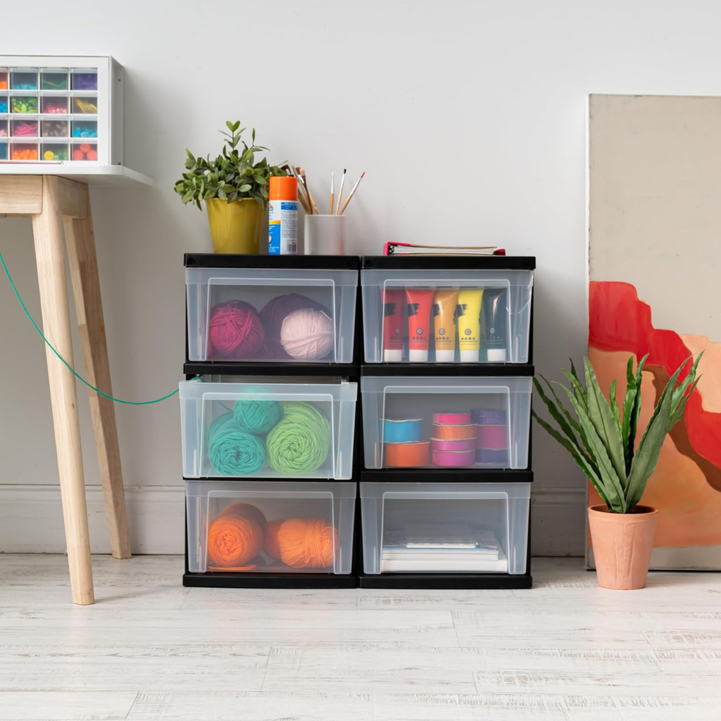 Plastic 3-Drawers Storage Organizer - 2 Pack