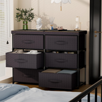 Dresser with 6 Fabric Drawer Stand
