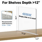 Adjustable Organizer for Closet Shelf - 8-Pack
