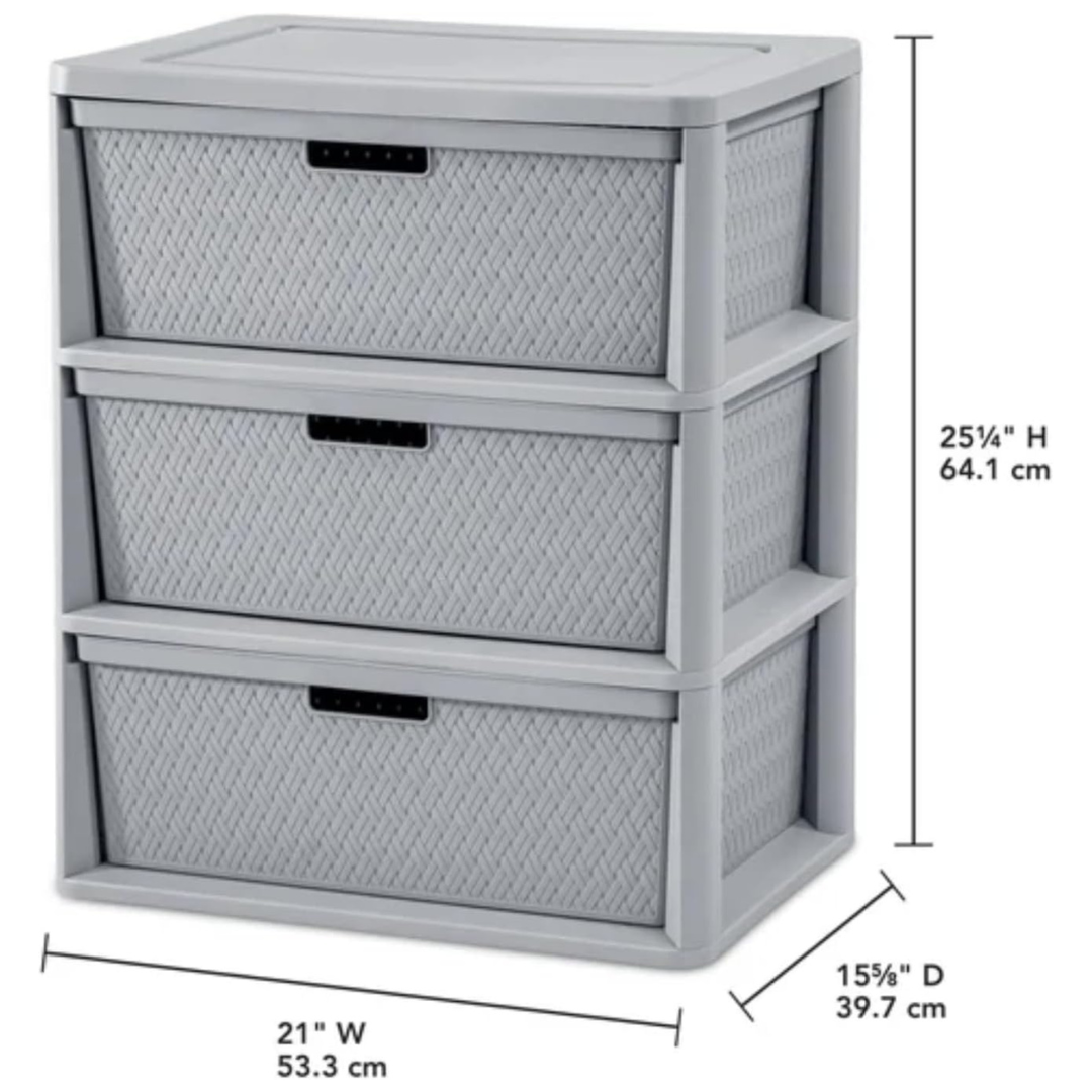 3-Drawer Plastic Storage Tower