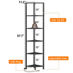 6 Tier Corner Shelf with LED Light